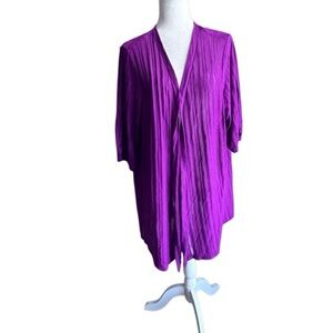 Catherines Open Front Cardigan Vibrant Purple Sweater SZ 2X 22/24W